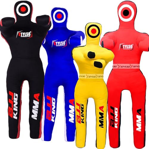 Stylso Brottningsdummies - Jiu Jitsu Dummy Vuxen MMA BJJ Dummy Judo Karate Jujitsu Träning Like a Pro Stansningsdummy Ofylld - (1,8 m/183 cm, Röda)