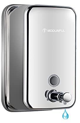 modunful Stainless Steel Soap Dispenser, 800ML Wall Mounted, Hand Sanitizer Unit for Commercial and Household Use