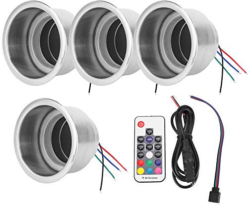 LED Getränkehalter 4 Stück DC 12 V RGB LED Auto Getränkehalter mit Fernbedienung 304 Edelstahl für Marine RV LKW für Getränkehalter RGB Getränkehalter