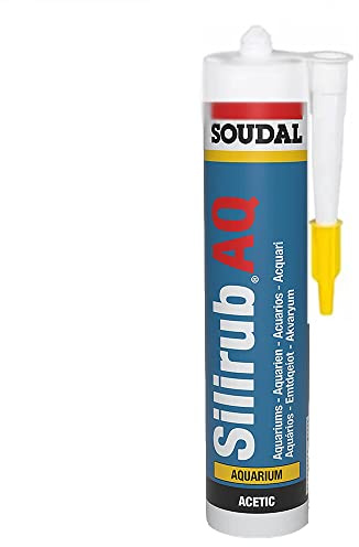 Soudal Silirub AQ | Aquarium Special Silicone, Sealant for Glass to Glass Bonding - Suitable for the Construction of Aquaria and Terrariam. - 300ml - Clear