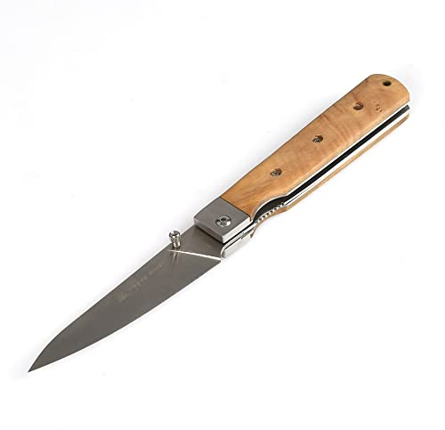 Rockfoxx Olivenholz Klappmesser Outdoor Jagdmesser Taschenmesser Klinge Rostfrei