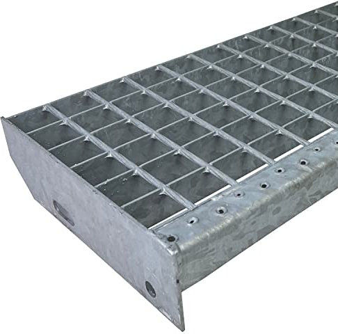 Marche en caillebotis Galvanisé 1400 x 240 mm Largeur des mailles 30 mm selon DIN 24531 et antidérapant R11 Résistant aux intempéries