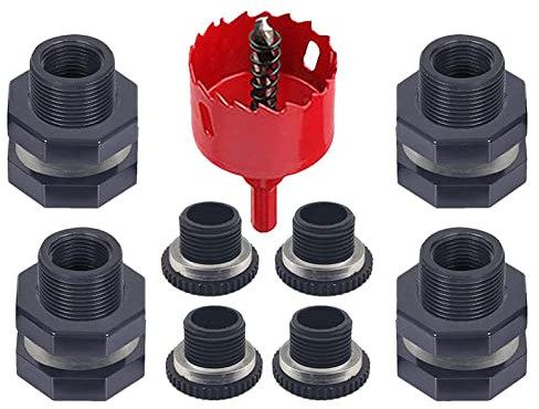 Stronrive Kit connettore barili Pioggia - Kit di connettori per Botti di Pioggia - Kit Rubinetto divisore da Giardino con Guarnizione di Tenuta in Silicone per Botti di Pioggia, Serbatoi, stagni