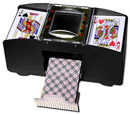 Moaobooh Kartenmischer 2 Deck，Automatischer Kartenmischmaschine Elektrische, batteriebetrieben Spielkarten-Shuffler für Home Party Club Bridge-Pokerspiele