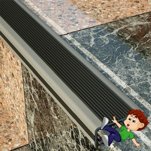 Nez De Marche Caoutchouc Nez De Marche Profilé Pour Nez De Marche Profil D’angle Autoadhésif Pour Les Bords D'escalier Extérieurs Ou Intérieurs Profilé D'escalier ( Color : Black , Size : 5*2.5CM_1.3M