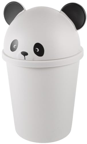 DEARMAMY Poubelle Panda Poubelle Animale Conteneur Corbeille À Papier De Recyclage Avec Couvercle Pivotant Pour Bureau Maison Cuisine 10L
