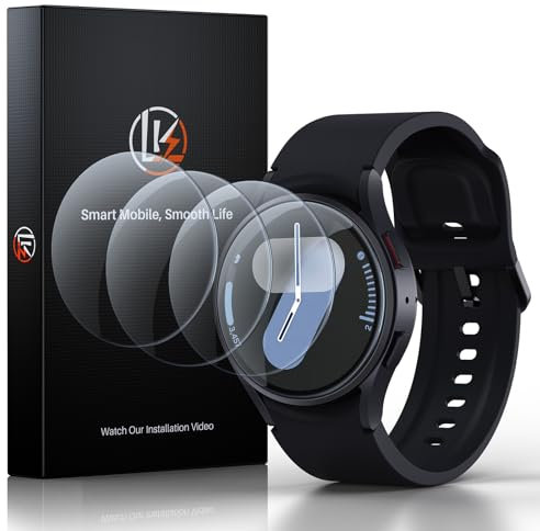 LK 4 Pack Screen Protector for Samsung Galaxy Watch 7 6 5 4 FE 40mm High Definition, Anti Scratch, Bubble Free 9H Tempered Glass Screen Protector for Samsung Smartwatch Galaxy Watch, Easy Installation