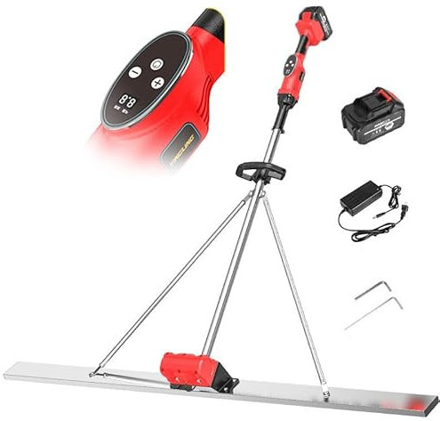 XCSCUK Chape en béton, vibrateur de chape en ciment sans Fil, Outil de chape à lisier Polyvalent pour Les projets de Construction (1M 1battery)