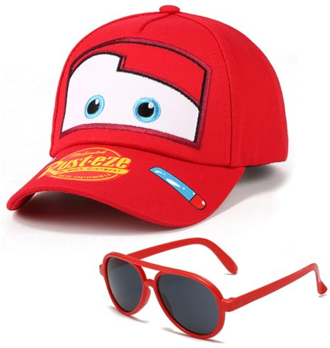 CBOSNF Gorra de Béisbol, Niños Gorra Béisbol, Set Gorra y Gafas de Sol, Gorra de Pesca para Hombres Mujeres Gorra de Camionero de béisbol Ajustable - 2pcs