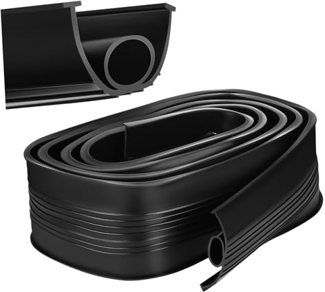 Lurrose 1 Rollo Tira de Sello para Puerta de Garaje Junta y Multiusos Protección Efectiva contra Agua y Suciedad Instalación Rápida y Abundante para Tipos de Puertas de Garaje