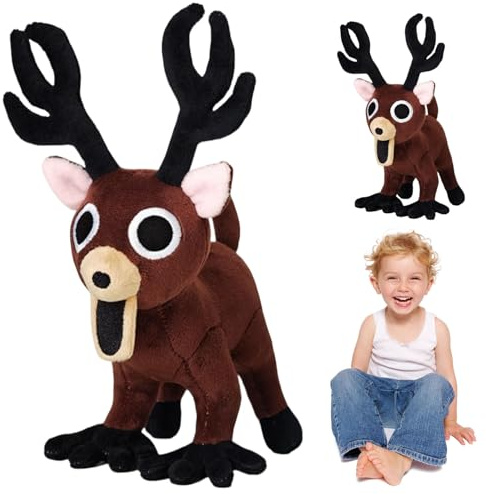 Aomantic Sarl Jouet De Cerf en Peluche, 99 Nights in The Forest Cerf Peluche, CER-f Animal en Peluches, C-ERF P-eluche Figures, C-ERF Peluches pour Enfants, 99 Nights in The Forest Poupée en P-eluche