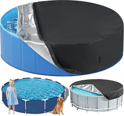 Poolskydd runt för hundpool, 160 x 30 cm vattentätt UV-skydd barnpool plaskdamm skydd, vikbart, vattentätt hundpoolskydd, poolskydd för barn och hund katt