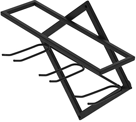HUSHUI Väggmonterad Vinglashållare, Elegant Järnställ för Att Organisera Vinglas och Koppar Hemma, Perfekt för Kök eller Bar, 27x25,5 Cm