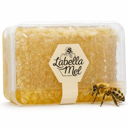 L'Abella Mel Panal de Miel, Celdillas de Cera Natural con Miel (200g) | Sin Procesar ni Filtrar, Recolectado a Mano, Apicultores de 4a generación