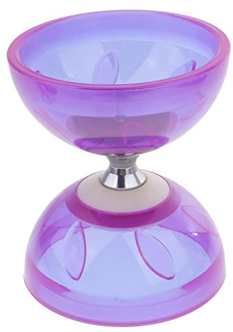 Diabolo mit Zusätzlicher Schnur, Jonglierspielzeug mit Diabolo Metallhänden, lila, 10,5 cm