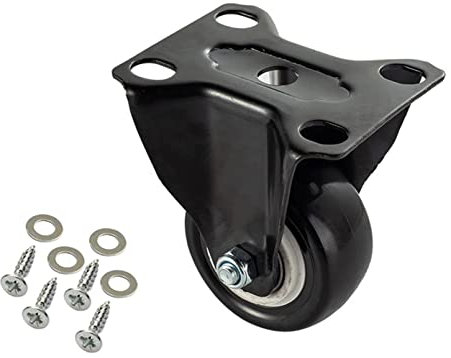 4 Roulette Fixe Noir,38mm Roulettes pour Meubles,Polyuréthane | Tôle D'acier Galvanisée | Double Roulement à Billes,Roues pour Lourde Charge 100KG par Roulette | Hauteur: 60mm (38mm,4 roulette fixe)