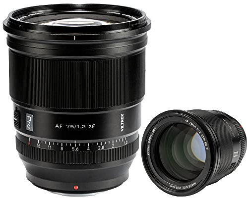 VILTROX 75mm f/1.2 XF Prime Large aperture APS-C Lens for Fuji X Mount x-A7 X-T30 X-T4 X-E4 X-Pro3 X-T200 X-H2S X-S10(Auto Focus, STM,) Black