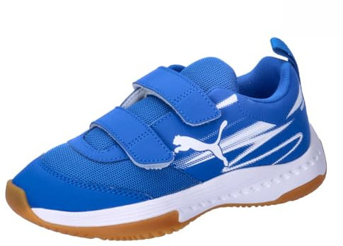 PUMA Unisex Youth VARION II V JR Indoor Court Shoe, PUMA Team ROYAL-PUMA White-Gum, 33 EU