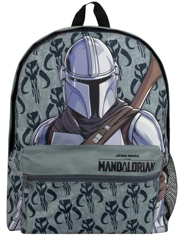 Star Wars Backpack | Boys School Bag | Mandalorian Backpack | Boys Backpacks | Grey One Size