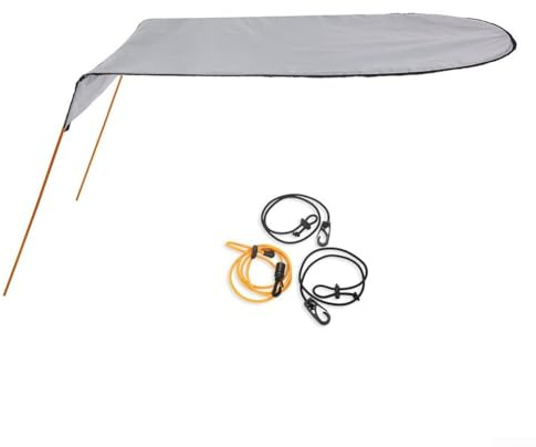 Single for Kayak Canoe Canopy Ripstop Waterproof Sun Shade Oxford Cloth Sun Shelter with Shock Cord Aluminum Rods for Solo Paddle Protection Outdoor Water Sports for Canoeing Fishing 125X110cm