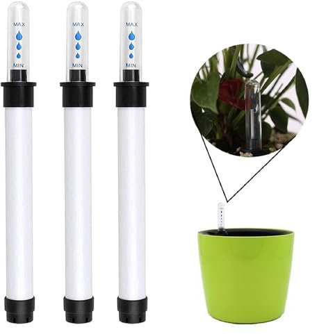 Kiuiom Medidor del Nivel de Agua de la Planta,Medidor de Humedad del Suelo Sensor,Indicador de Nivel de Agua para Plantas 3PC Agua Hidropónica Indicador De Nivel para Plantas en Macetas