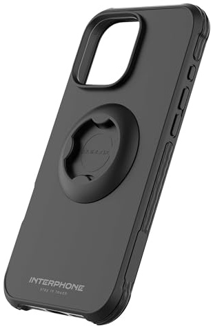 INTERPHONE – Funda para Apple iPhone 16 Pro Max Tetraforce para fijaciones de moto, coche o bicicleta, gama Quiklox – Carcasa soporte para móvil moto – Sistema modular Quiklox