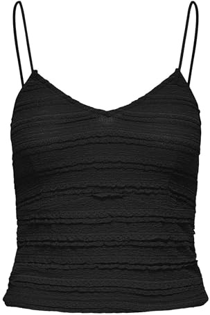 ONLY Onlgayle S/L Cropped Top Box JRS, Black, M