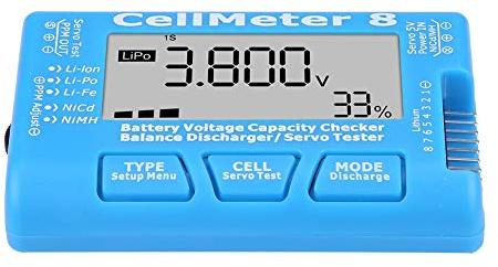LiPo Battery Checker, RC CellMeter 8 Digital Batterikapacitet Spänningsmätare Batterikapacitetstestare RC Battery Tester Batteritestare Passar för LiPo Li Lon NiMH RC CellMeter 8