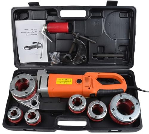 Set di strumenti for pinze idrauliche tagliatubi portatili 2300W, set di filettatrici elettriche for tubi, maschiatrice for tubi con matrici da 6 1/2-2 e custodia for il trasporto for tubi di ferro