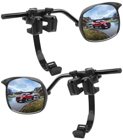 SUPAREE Caravan Wing Mirror Extensions Caravan Mirrors for Cars Convex Caravan Towing Mirrors Universal with Rain Deflector for 4x4 Motorhome RV Vans 1 Pair