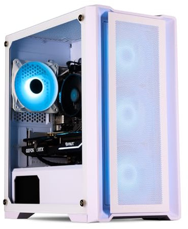 HORIZON Gaming PC Tower - Intel i5 12400F - RTX 5060 8GB - 32GB 3200Mhz RAM - 1TB NVMe SSD - 650W PSU - ARGB White Gaming PC Case - VR Ready - WiFi - Windows 11