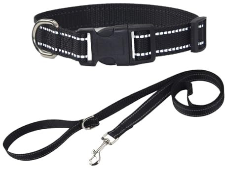 Hundekragen Set | Polyester Hundekragen und Leinen Set | Atmungsaktives Gehgurt, Schnellverschluss, Welpen -Leading -Seil für die Nacht