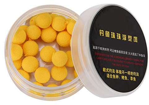 30 Piezas/Lote Boilos de Cebo de Pesca Huevos Pesca de Carpas 10/12 mm Bolas flotantes Cuentas con señuelo Flotante Suave Cebos de Carpa Artificial Lure (Yellow odorless 10MM)
