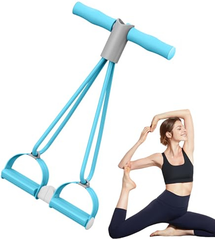 Hitburu Correa de Tobillo | Bandas De Estiramiento para Yoga | Equipo De Ejercicio con 4 Tubos para Cintura Piernas Brazos Abdomen Adelgazamiento Entrenamiento Fitness Estiramiento En Casa