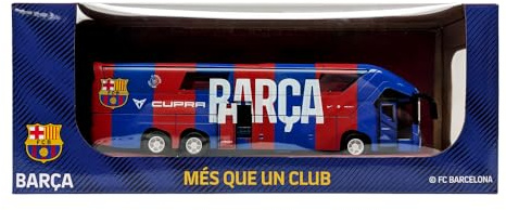Autobús de equipo en miniatura coleccionable oficial del FC Barcelona, juguete de autobús de fútbol fundido a presión de alta calidad con motor de fricción – Pull Back & Go – Producto de fútbol con