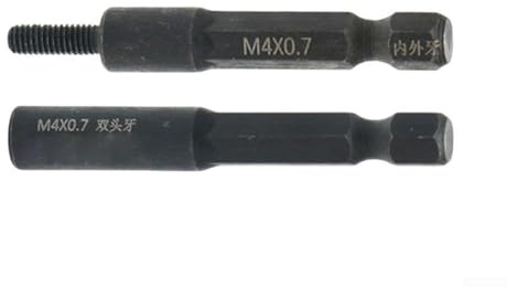 Juego de 2 adaptadores de enchufe para 4 mm M5 autorroscantes con roscas internas y externas, acero al cromo vanadio para tuercas de inserción o perno de suspensión, 1/4 pulgadas (4 mm)