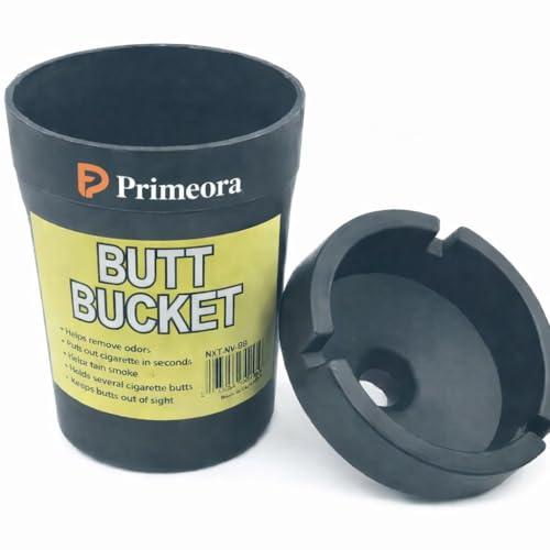Primeora Car Cigarette Ashtray, Portable Butt Bucket, Black, 4 Pack, for Auto Truck Home Office Beach