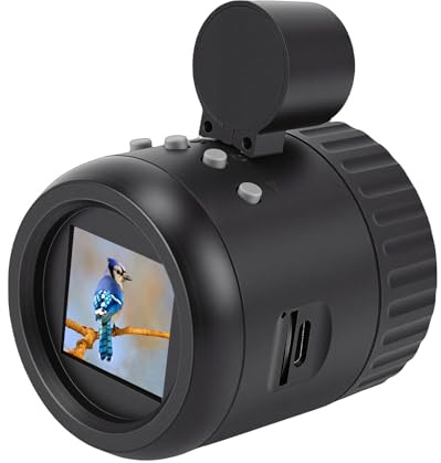 Denash Telescopio Monocular Electrónico con Ocular, Zoom 10X, Pantalla de 1,54 Pulgadas con Lentes Multicapa y Batería de 1200 MAh, Ideal para Acampada, Observación de Fauna y AST