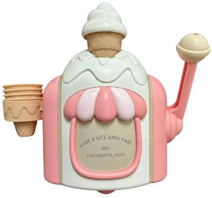 FxaumsGxuk Jouet De Bain À La Crème Glacée, 23x20,5cm Jouet De Bain Glace, Machine À Mousse pour Enfant Dès 4 Ans, Éducatif Jeu d'eau pour Garçons Filles, Douche Piscine Maison Intérieur