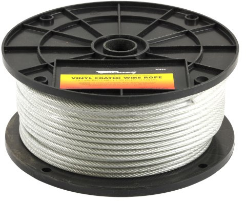 Forney 70452 1/8-Inch-3/16-Inch Vinyl Coated Galvanized Wire Rope Aircraft Cable, 250-Feet