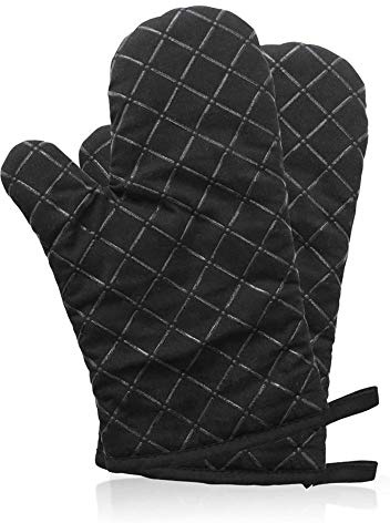 Premium antidérapants Gants de four (1 paire) jusqu'à 240 °c – Ultra Résistantes à la chaleur en silicone Barbecue BBQ Gants – Gants de four, pour cuisson, cuire, barbecue, isolation Pads Noir