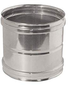 Manchon femelle/femelle en acier inoxydable pour conduits de cheminée (DN 150)