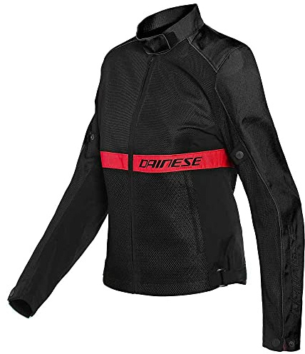 DAINESE Ribelle Air Tex Giacca Tessile Moto da Donna, Nero/Rosso, 46