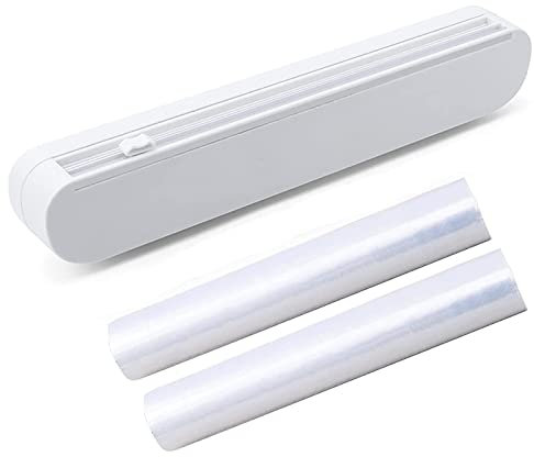 Typ des Saugbeckens Einfache Folienschneider Mit zwei Rollen Hitzebeständiger Frischhaltefolie 37x6.2x5.2 cm, Langlebig Alufolienabroller Folienspender, Frischhaltefolie Abroller