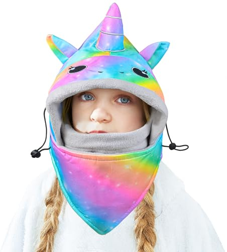 Kids Winter Windproof Hat, Unisex Children Heavyweight Balaclava for Kids, Ski Mask with Thick Warm Fleece Face Cover