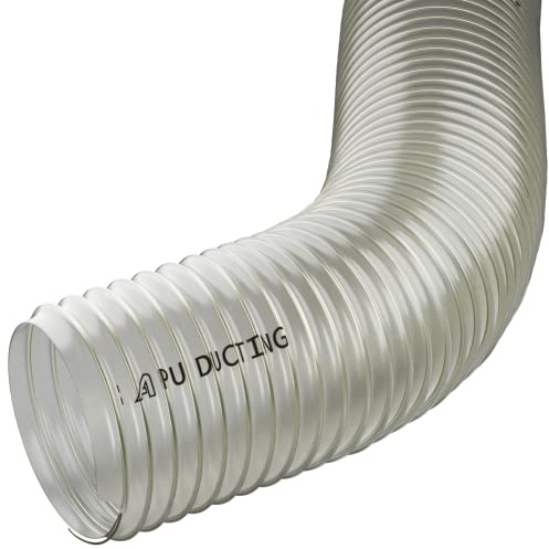 Tubo de poliuretano transparente de 50 mm para polvo, humos, vapor, residuos de madera, extracción de aire, ventilación, 2 m de largo