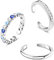 Milacolato Zehenring Silber 925 Für Damen Verstellbar Band Kleine Ringe Minimalistischer Zehenring Sandalen Sommer Strand Fußschmuck 3Pcs Offen Zehenring Set RingB