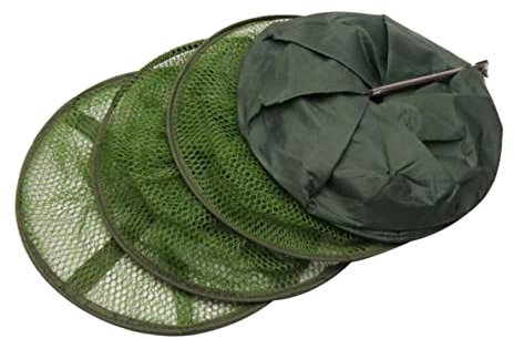 Anneome Fishing Mesh Basket Stainless Steel Fork 25cm x 115cm Waterproof Coated Fishing Net Storage Suitable for Outdoor Fish Guard and Catching