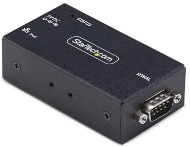 StarTech.com 1-Port Seriell auf POE Ethernet Adapter,Serial TCP IP Server, Wand/DIN Montage, RS232 Ethernet Adapter/Konverter