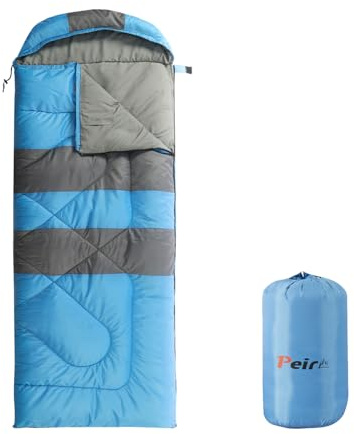 Sleeping Bags, Backpacking Camping Sleeping Bag for Adults Kids, 3 Season Warm & Cool Weather, Lightweight Waterproof Sleeping Bags with Compression Sack for Indoor Outdoor Camping Traveling（Blue）